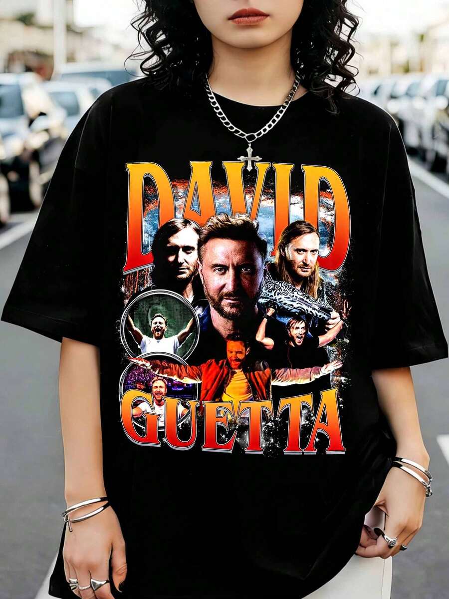 Vintage David Guetta T-Shirt – Custom Tee For DJ Fans - Black - View 1