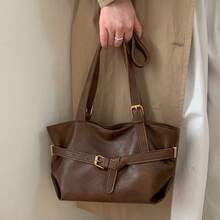 Sac cabas unique pour femme, sac vintage simple et tendance, sac à bandoulière décontracté et personnalisé. - Tabac - Voir 3