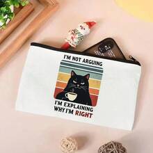 No estoy enucendo bolso de lona con diseño de gato divertido, bolso de mano ligero y espacioso para ir de compras, trabajo, escuela o viajes, ecológico - 5-HZB - Ver 3