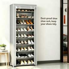1pc Multi-Layer Shoe Rack, Large Capacity Dustproof Shoe Storage Organizer, Space-Saving Shoe Shelf, Stackable & Durable Shoe Stand For Entryway, Closet, Hallway, Bedroom, Dorm, Home - Multicolor - View 4