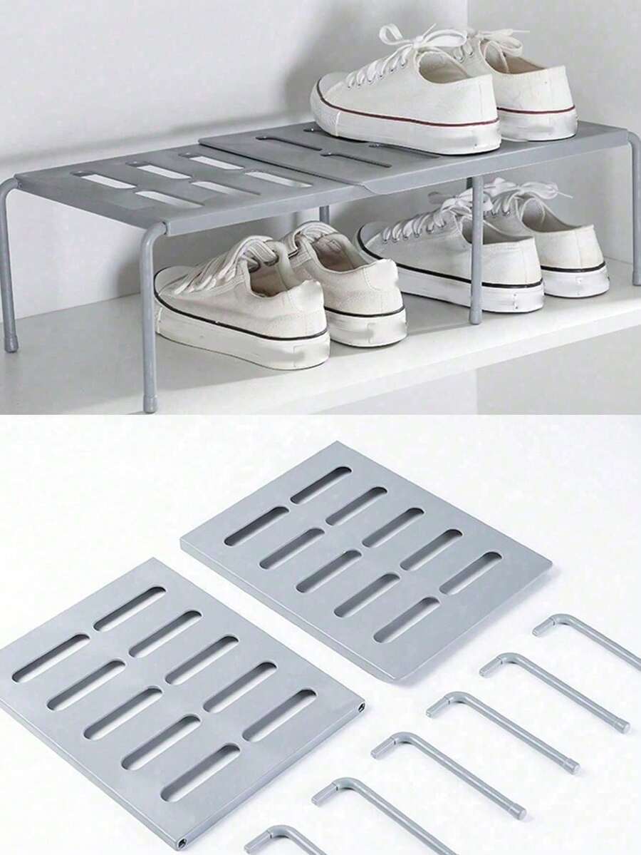 Detachable Multi-Layer Expandable Shoe Rack, Plastic Shoe And Slipper Storage Rack, Suitable For Kitchen, Living Room, Dormitory And Other Spaces, Can Be Placed In Entryway, Under Bed, Bathroom, Walk-In Closet. Expandable Reinforced Shoe Rack. - Multicolor - View 1