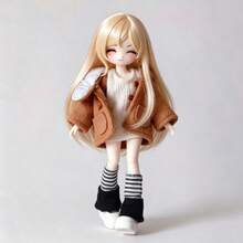 1件時尚服裝套裝，適用於8cm或12cm BJD娃娃，精緻風格，美麗可愛獨特，適合您心愛的BJD娃娃穿著與換裝，生日、新年、聖誕禮物（僅含服裝，不含娃娃，不含鞋子，請參閱備註） - 彩色 - 查看 4