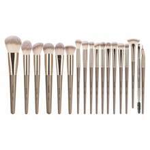 MAANGE Brochas de Maquillaje Kit 18 Piezas Profesional Sintéticos de Alta Calidad Set de Brochas para Maquillaje Rubor Brocha Sombras para OjosandFacial Kabuki - Champn - Ver 9