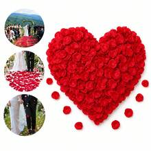 Kit Of 1000 Artificial Silk Rose Petals For Weddings - Vermelha - Xem 7