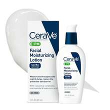 CeraVe PM Facial Moisturizing Lotion – Night Cream With Ceramides, Hyaluronic Acid & Niacinamide – Ultra Lightweight Oil-Free Face Moisturizer, 3 Oz - Hyaluronic Acid - 查看 1