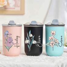 Ly giữ nhiệt bằng thép không gỉ cá nhân hóa, cốc cà phê du lịch cách nhiệt tùy chỉnh, cốc cà phê hoa sinh nhật, quà tặng tùy chỉnh cho phù dâu. - Nhiều màu - Xem 5