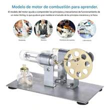 Stirling Engine Kit, Hot Air Stirling Engine, Single Flywheel, Physics Science Education Toy - Silver - View 2
