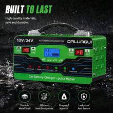Automatic Intelligent Charger For 12V/24V Lead-Acid Batteries, Car Battery Trickle Charger, With Repair Function And Winter Mode, Suitable For AGM, Gel, And Standard Deep Cycle Batteries. - US A Type Plug(110-127V) - View 3