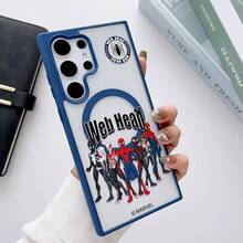 Miniso 1pcs Marvel Spider-Man Web Head Multiverse Spider-Heroes Group Slogan Design Phone Case Transparent Magnetic Shockproof Case Suitable For Samsung S26 Ultra/S26 Plus/S26/S25 Ultra/S25 Plus/S25/S24 Ultra/S24 Plus/S24/S23 Ultra/S23 FE/S23 Plus/S23/S22Ultra/S22 Plus/S22 Stocking Stuffers The Girlfriend - 淺灰色 - 查看 5