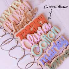 Personalized Acrylic Keychain, Custom Name Tag, Backpack Name Tags, Custom Bag Tag, Kids Name Tag, Back To School, Backpack, Diaper Bag Tag - Multicolor - View 2
