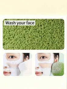 2 miếng bông rửa mặt, bông rửa mặt mềm mại dùng để đắp mặt nạ bùn, thiết kế hình tổ ong, màu vàng + xanh lá cây - Nhiều màu - Xem 4