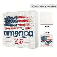 1pc 250 Years Of Freedom Pvc Box Sign Desk Decor, Independence Day Patriotic Boots Hat Retro Decorative Block Box Sign Decorations For Home Office Shelf Table Decor - Square - View 10