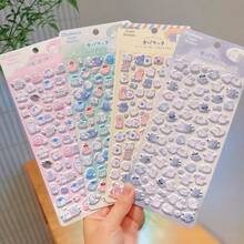 3D Cute Cartoon Stickers, 3D Adorable Japanese Style Bubble Stickers, Embossed Creative Diary Stickers, Diamond Gem Crystal Children's Handmade Decorative Stickers, Christmas/Thanksgiving Holiday Birthday Gift For Kids - Multicolor - View 12