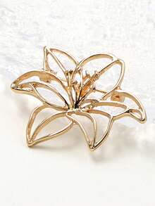 1pc Geometric Pattern Casual Zinc Alloy Brooch - Flower Gold - View 3