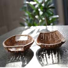 格子收纳篮套装，野餐露营零食甜点篮，厨房桌面零食甜点收纳托盘，适用于厨房、餐桌、食品收纳、备餐、野餐、露营、桌面整理 - 查看 4