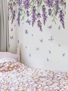 1pc Purple Rose Wall Sticker, Suitable For Living Room, Bedroom, Study, Also Can Be Given As Gift To Friends, Hanging Floral Wall Decal - With Adhesive Backing, Applicable For Bedroom, Homestay, Sofa Background Wall, Creating A Gentle Forest-Inspired Style - Wall Stickers - View 12