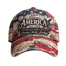 250th Anniversary Commemorative Baseball Cap, Damaged American Flag Print Sun Hat, Fashionable Patriotic Hat, Unisex - Nhiều màu - Xem 6
