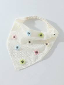 1pc Women's Original Floral Design Fashion Embroidered Ruffled Headwrap, Suitable For Daily Wear And Vacation - Multicolor - View 5