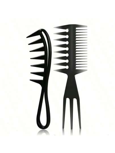 Double-Sided Pointed Tail Comb, Unisex, Wide-Tooth Comb, Suitable For Beard Styling, Suitable For African Americans, Men's Accessories, Men's Headwear, Men's Gift