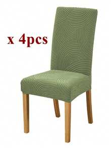 1/4 piezas Funda de silla de comedor de unicolor, protector de silla elástico completo, apto para cocina, boda, fiesta, todas las estaciones - Verde - Ver 5