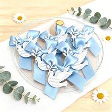 Bộ 10/20 thẻ quà tặng hình chim bồ câu bằng acrylic tráng gương bạc và vàng dùng trong lễ rửa tội, kèm ruy băng, thẻ ghi tên khách mời, quà lưu niệm lễ rửa tội, thẻ tên khách mời đám cưới cá nhân hóa. - Nhiều màu 3 - Xem 4