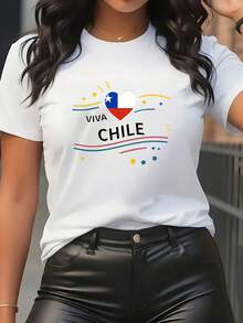Women's Short-Sleeved T-Shirt - Cool And Simple Summer Style - Attractive Color Block Design, Machine Washable, Comfortable, And Easy To Match. Made From A Polyester Blend Fabric, Suitable For All Seasons. Available In Various Colors And Sizes. - 白色 - 查看 1