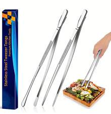Pinzas de Cocina de 12 Pulgadas, Pinzas Finas Largas de Acero Inoxidable para Cocina, Comida, Mariscos y BBQ - 1 pinza 01 - Ver 3