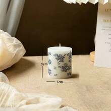 1/3 Peças Vela Perfumada de Pilar Floral Azul e Branco, Aromaterapia Vintage Francesa, Decoração de Luxo Ins, Ornamento Romântico de Mesa, Decoração de Quarto e Sala de Estar, Decoração de Chá de Panela, Presente de Dia dos Namorados e Natal, Lembrança de Inauguração de Casa para Mulheres, Vela de Fragrância Boho Europeia - B - Visão 10