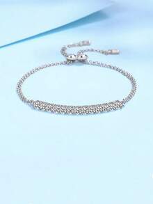 ConiiW Vòng tay bạc 925 đính đá Moissanite 1.3 carat, kiểu dáng thời trang, sang trọng và tươi mới, trang sức cao cấp lãng mạn, món quà hoàn hảo dành tặng phái đẹp cho nam giới. - Bạc - Xem 2
