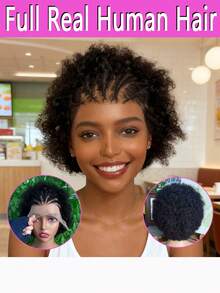13x4 Braided Afro Curly Lace Front Wig Human Hair Cornrow Braided Afro Kinky Curly 13x4 Full Lace Front Wigs 80s Soft And Fluffy Deep Wave 150 Density Wig Lace Frontal Hair Wigs Pre Plucked African American Pixie Cut Wig For Daily Wear Cosplay - Màu sắc tự nhiên - Xem 6