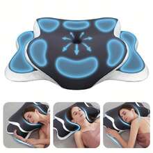 Bantal Leher Kupu-kupu Ergonomis dari Busa Memori dengan Bentuk C/Penyesuaian Tinggi Ganda, Sarung Transparan Memberikan Dukungan - Bantal Bantu Tidur Cocok untuk Posisi Tidur Miring/Terlentang/Tengkurap, Penggunaan Ganda untuk Perjalanan dan Rumah, Dapat Dicuci dengan Mesin - B - View 12