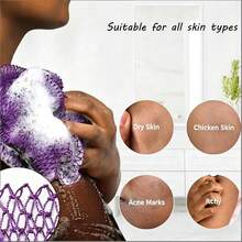 African Net Sponge Authentic Exfoliating Body Back Scrubber Bath Sponge Shower Loofah Washcloth Gentle For All Skin Types 2pcs - White - View 5