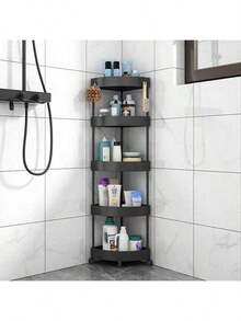1 Set Modern 3/4/5 Tier Corner Shelf, Foldable, Self-Assembly Required, Suitable For Bathroom, Kitchen, Cosmetics And Toiletries, Multifunctional Storage Basket - Multicolor - View 4