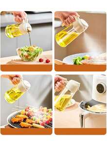 1pc Glass Oil Spray Bottle - Pour And Spray 2-In-1 Bottle - Leak-Proof Olive Oil Container - Kitchen Seasoning Rack - Soy Sauce And Vinegar Spray Bottle - Kitchen Tools And Accessories - Multicolor - View 7