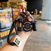Handmade DIY Fitness Style Keychain Pendant, Women Creative Dumbbell Series Bag Charm, Couples Keychain - Multicolor - View 13