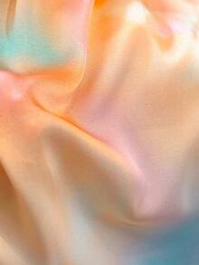 1pc Faux Silk Simple Design Solid Color Printed 27.6in Square Scarf, Women Fashion Versatile Headband, Waistband, Decoration Scarf, Suitable For Daily Wear - Apricot - View 3