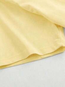 Women's Short Sleeve T-Shirt With Round Neck And Letter And Racing Car Print, 100% Comfortable Cotton, Women's Summer Clothes, Women's Holiday Clothes, Summer Clothes, Women's Spring Clothes, Summer Tops, Festival Clothes, Women's Easter Clothes. - 黃色 - 查看 6