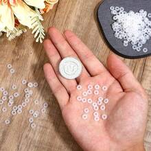 200pcs Silicone Stopper Rings, Transparent O-Rings, Rubber Spacer Beads For DIY Jewelry Making, Bracelet, Necklace Accessories - Including Stopper Rings, Flat Bead Stoppers, Clasps, Donut Shaped Spacers - White - View 3