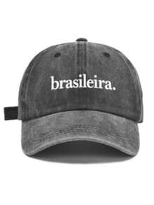 1pc Women's Vintage Washed Baseball Cap - "Brasileira". Minimalist Identity Printed Pattern, Retro Color Options, Soft Fabric Dad Hat, Brazilian Pride Gift,Summer,Gorras Para Mujer,Beach Hat,Hats For Women,Trucker Hats For Women,Gorras Para Hombre,Gorra,Hats For Men,Trucker Hat,Cap For Women - Brazilian. - View 10