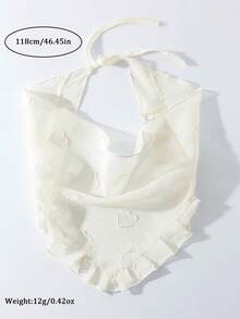1 pieza Pañuelo triangular con estampado de corazón de moda, accesorio versátil para uso diario - blanquecino - Ver 4