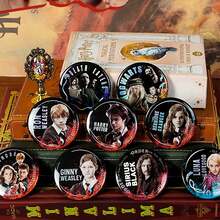 Harry Potter Badge Button Pins Set, Round Brooches For Backpacks, Officially Licensed Fans Accessories Backpack Decor Fans Gifts, Back To School - View 6