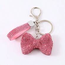 1 pieza Llavero colgante con cruz de strass, adorno colgante personalizado creativo, decoración de moda para bolso - Rojo - Ver 6