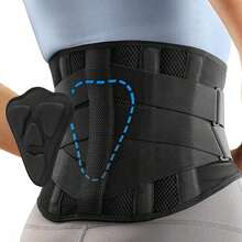 Back Brace For Lower Back , Breathable Back Support Brace With 3D Lumbar Support Pad For Men Women Home & Lifting At Work - Black - View 2