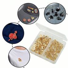 50pcs/Box DIY Safety Pin Base, Multicolor Butterfly Clips & Tack Pins, Includes 25pcs Butterfly Clips & 25pcs Tack Pins, Suitable For DIY Jewelry Making, Handmade Badge Accessories, Hat Clips, Clothing Pins, Butterfly Clips, Decorative Fasteners, Tie Clips And Replacement Parts Craft Materials - Butterfly Clasp (25pcs) + Spiky Pin (25pcs) / Box - View 9