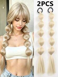 18 Inch Boxing Braids Hair Extensions 2pcs/Pack - Elastic Lantern Ponytail, Instant Volume, Suitable For Daily Wear And Holiday Hairstyles, Add Volume To Ponytail, No Extra Hair Extensions Needed (Multiple Colors Available) - Multicolor - View 19