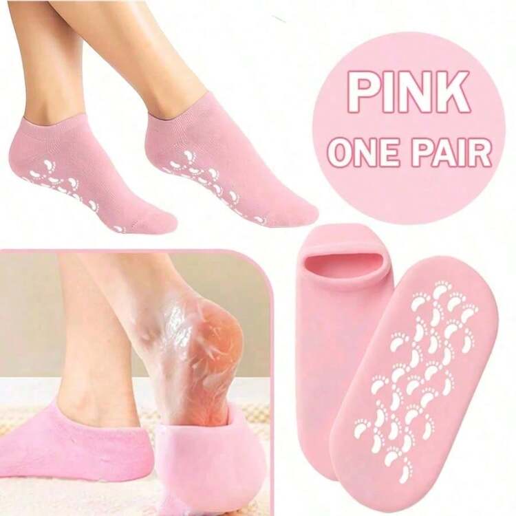 Feuchtigkeitsspendende Socken, rutschfeste Gel-Socken, Feuchtigkeitsspendende SPA-Socken für Frauen, weiche Gel-Schlaf-Socken. Hohe Elastizität, wiederverwendbare, mit Aloe Vera angereicherte SPA-Socken, nächtliche Feuchtigkeitspflege, rutschfestes Gel-Design für Ferse und Zehen, geeignet für trockene, raue Haut für Männer und Frauen, Fußpflege für Zuhause - Einheitsgröße - Übersicht 19