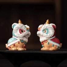 Figura Decorativa Creativa paraé que de Color, Danza del León Chino, Ornamento de Escritorio de la Prosperidad, Accesorios para la Ceremonia delé en el Hogar - Un tamaño de 5,5 x 8 cm. - Ver 5