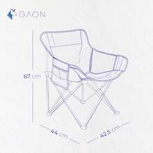 GAON. Sillas Plegables para Camping Pesca Playa y Exteriores de Lona Impermebale Ligera - Sillas para Exterior Ergonomicas con Estructura de Acero y Funda Transportadora Set 2 Piezas - Azul - Ver 4