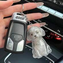 1件寵物品種圖案寵物毛髮儲存鑰匙圈，透明寵物毛髮儲存盒，狗狗品種鑰匙圈紀念品，多功能寵物紀念吊墜，紀念心愛寵物的選擇，寵物配件，獨特個性化寵物配件 - 彩色 - 查看 4