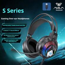 AULA S611 Wired Headset (3.5mm+USB), Noise Canceling Mic Gaming Headphones For PC - 查看 13
